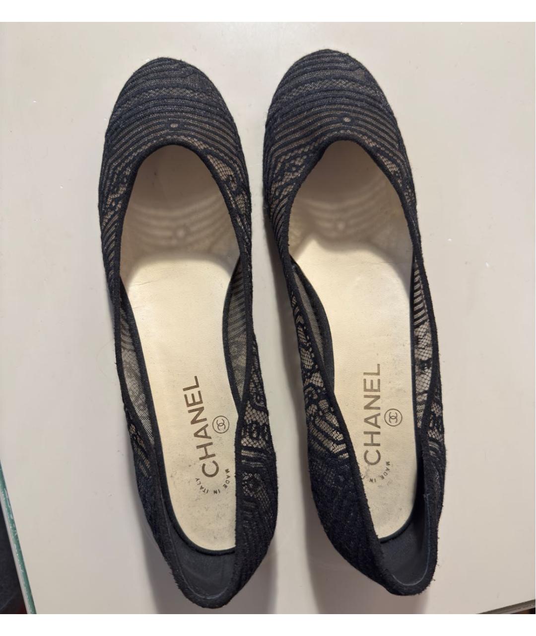 CHANEL Черные текстильные балетки, фото 4