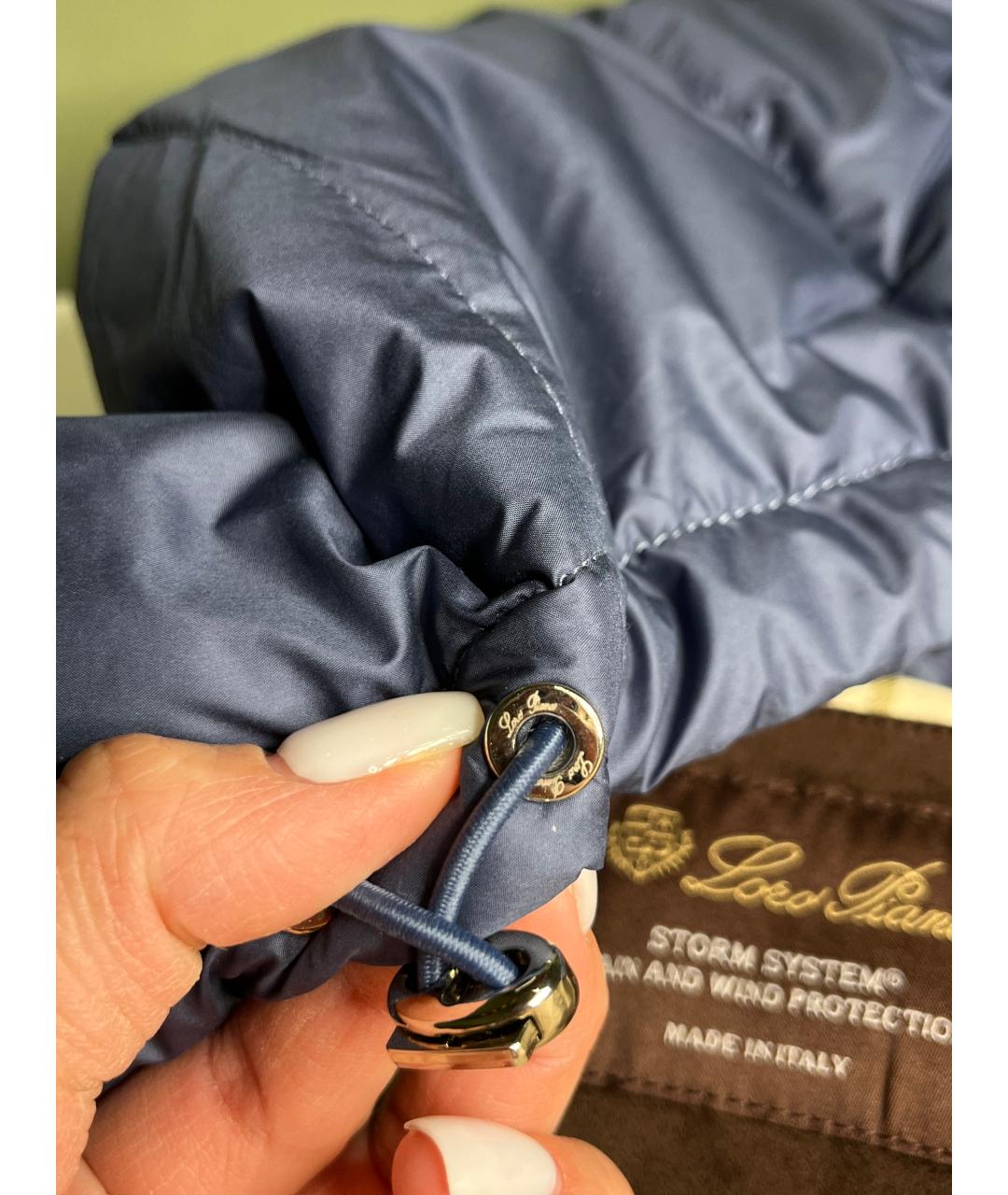 LORO PIANA Темно-синяя шелковая куртка, фото 8