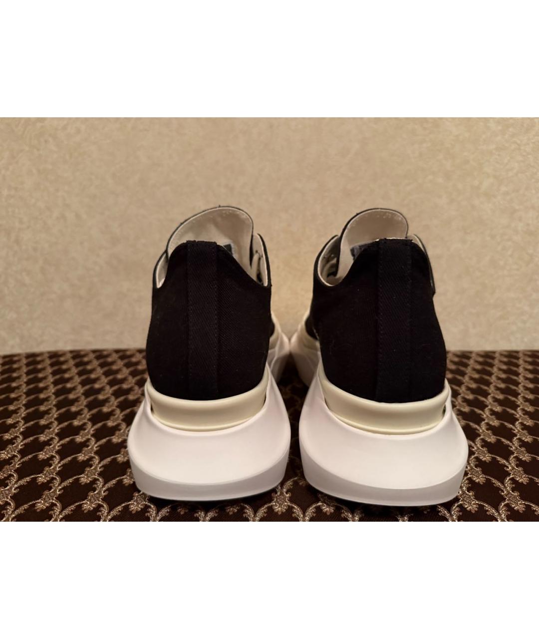 RICK OWENS Черные низкие кроссовки / кеды, фото 4