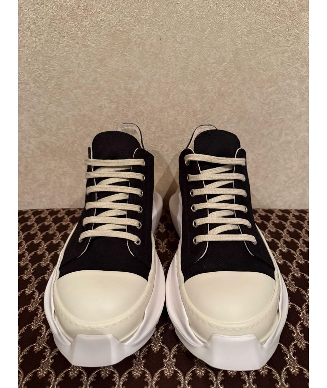 RICK OWENS Черные низкие кроссовки / кеды, фото 2