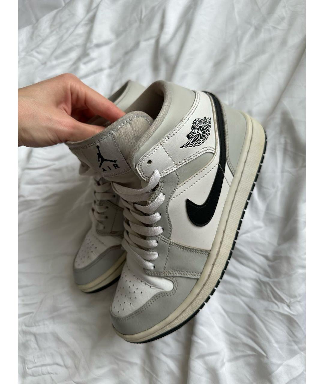 NIKE Серые кожаные кроссовки, фото 3