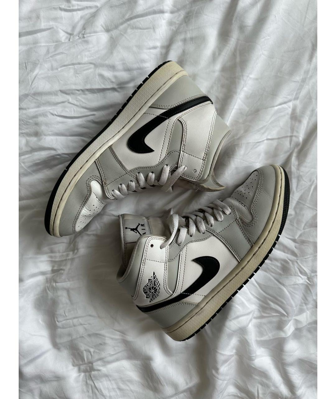 NIKE Серые кожаные кроссовки, фото 6