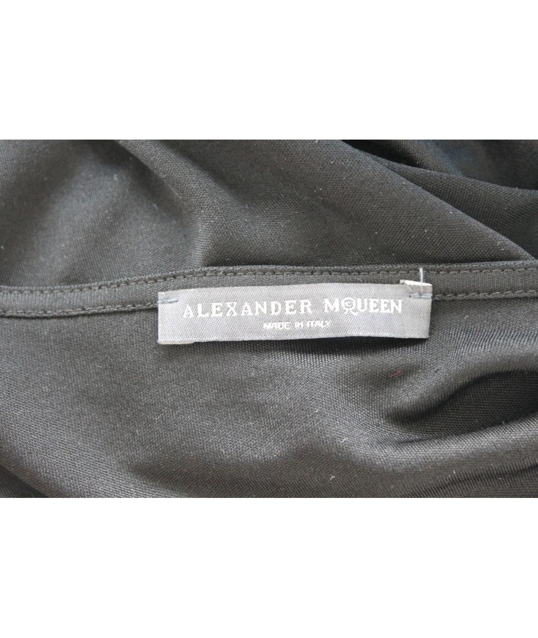 ALEXANDER MCQUEEN Черное вискозное повседневное платье, фото 5