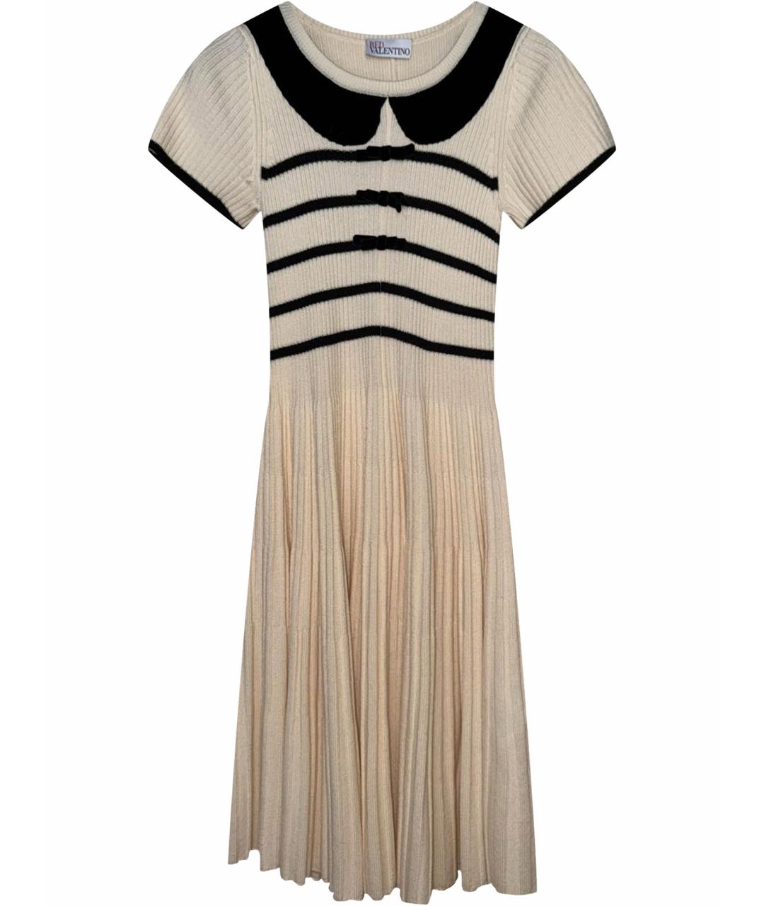 RED VALENTINO Белое шерстяное повседневное платье, фото 1