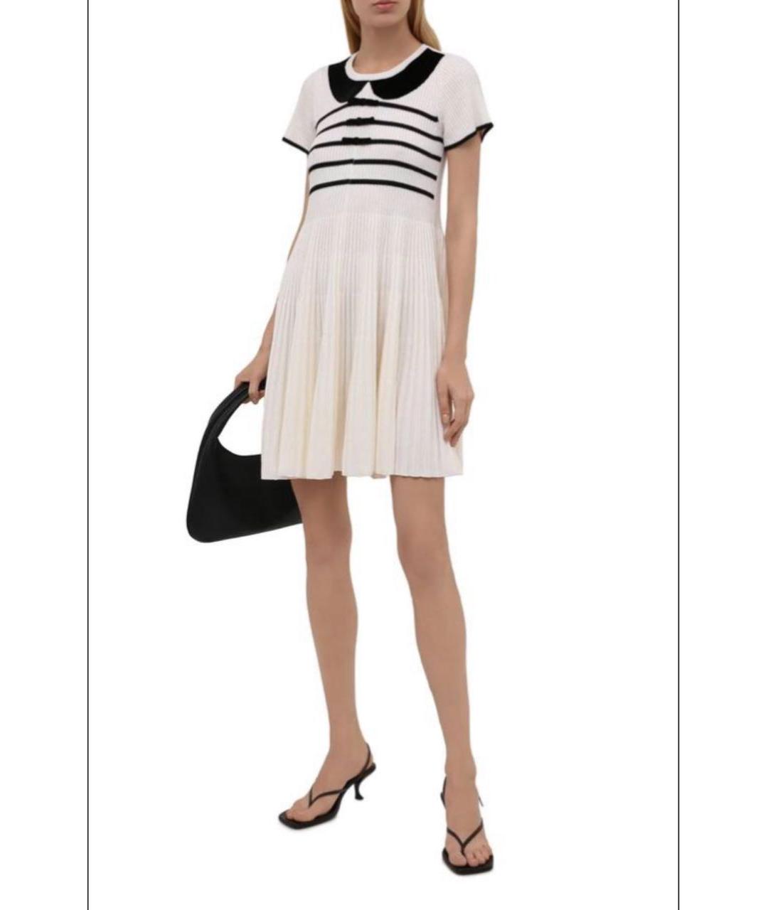 RED VALENTINO Белое шерстяное повседневное платье, фото 7
