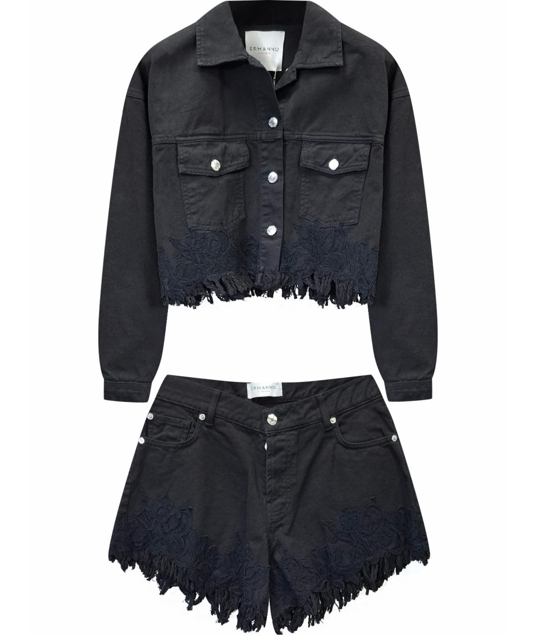 ERMANNO SCERVINO Черный хлопковый костюм с брюками, фото 1