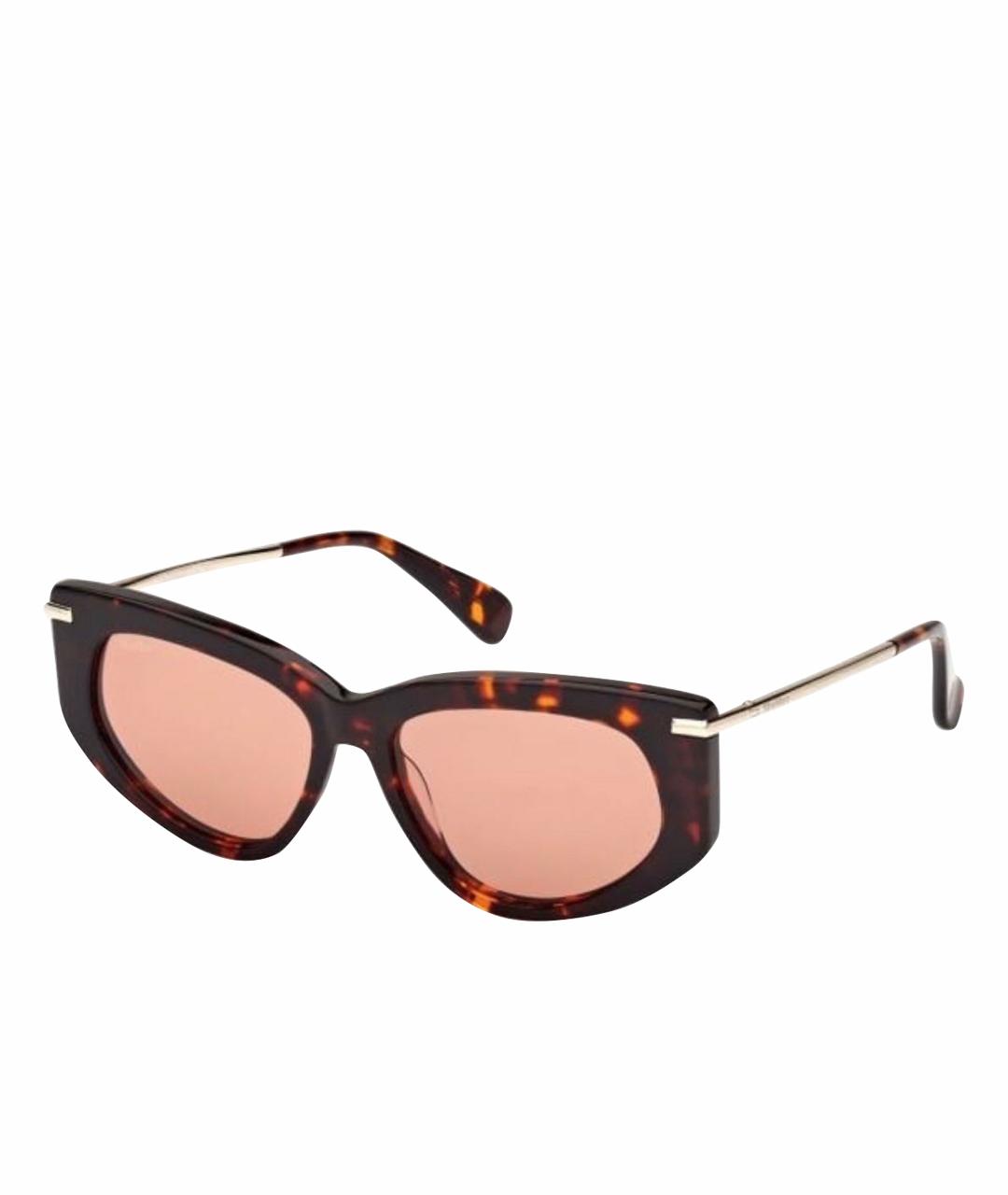 MAX MARA Коричневые пластиковые солнцезащитные очки, фото 1