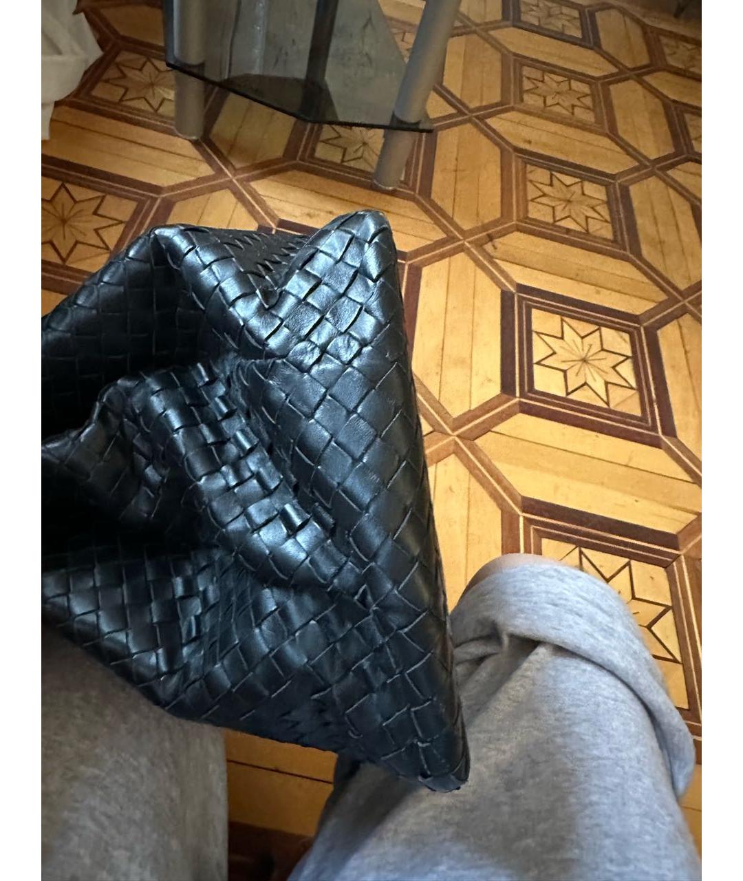 BOTTEGA VENETA Черная кожаная сумка тоут, фото 3