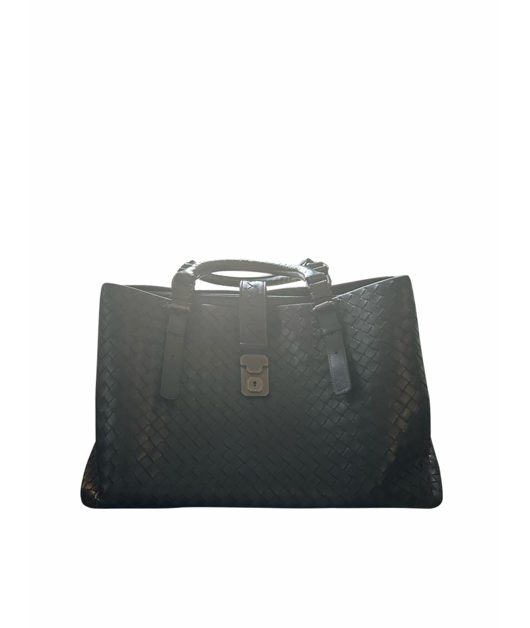BOTTEGA VENETA Черная кожаная сумка тоут, фото 1