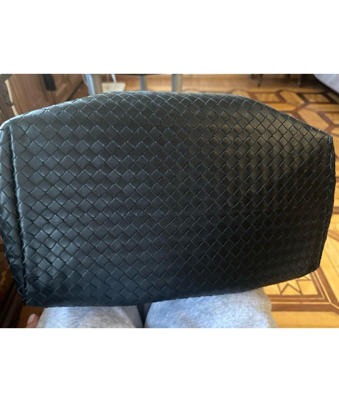 BOTTEGA VENETA Черная кожаная сумка тоут, фото 2