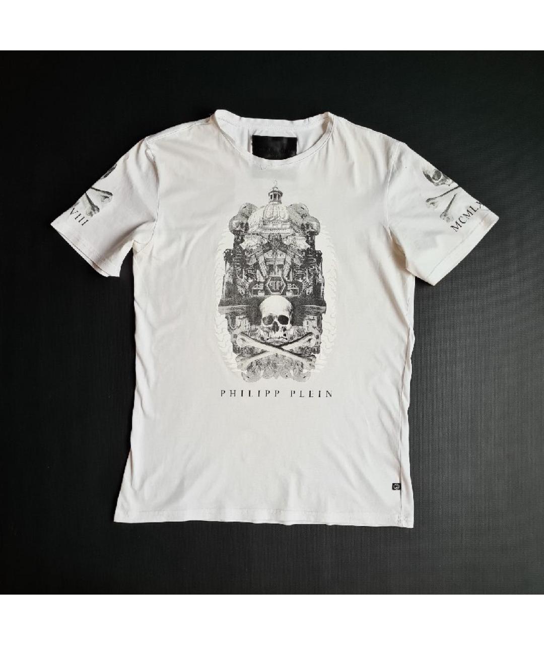 PHILIPP PLEIN Белая хлопковая футболка, фото 10