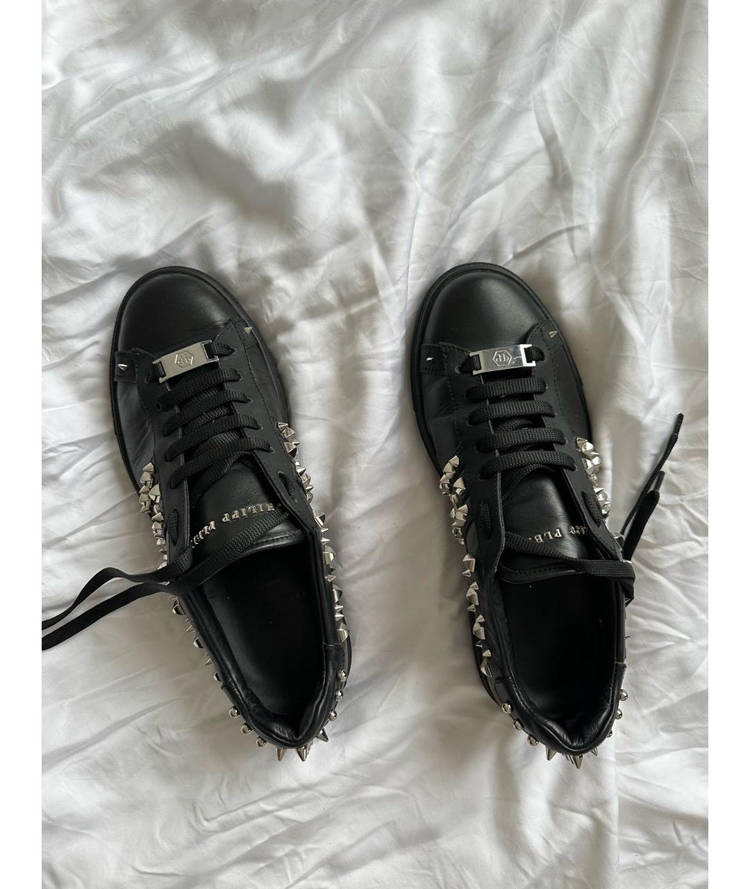 PHILIPP PLEIN Черные кожаные кеды, фото 8