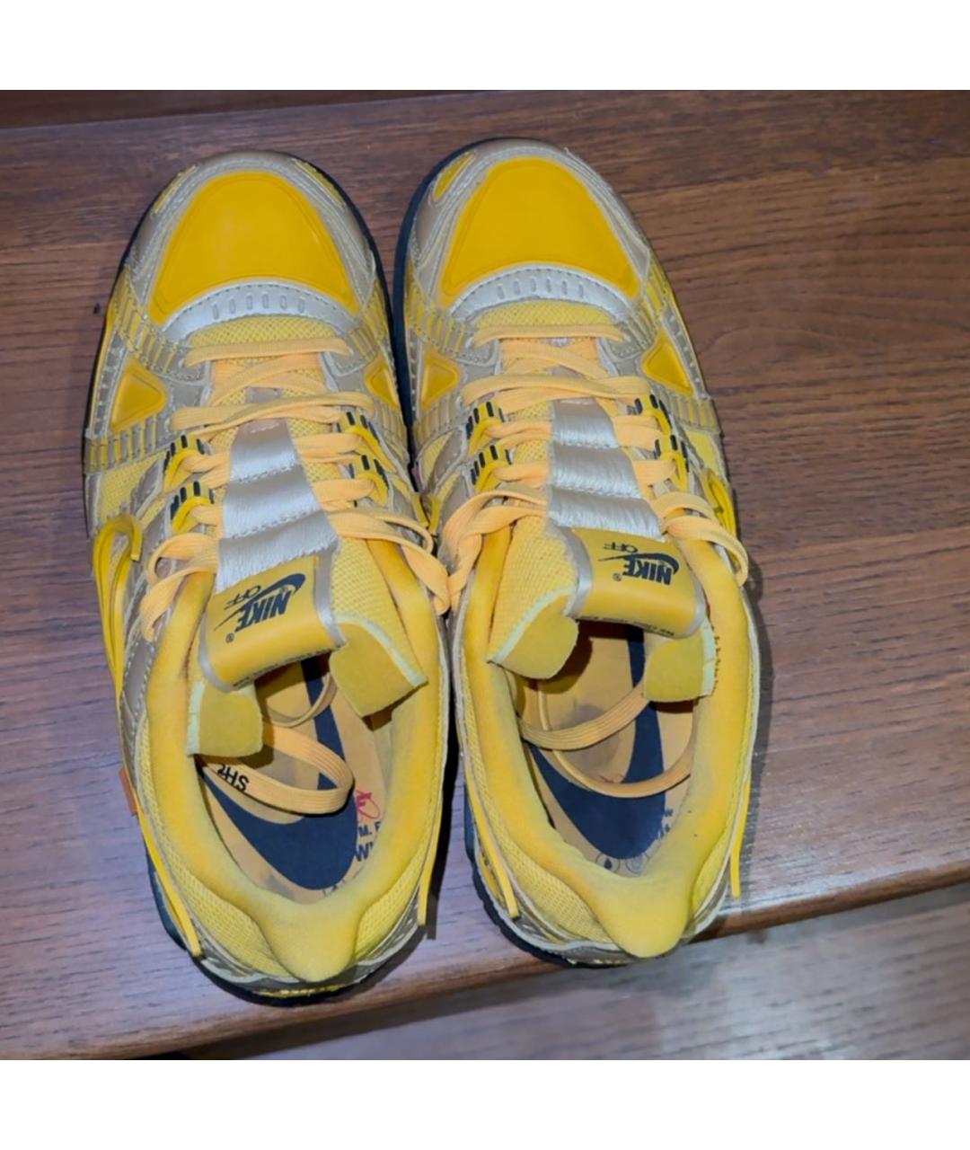 NIKE X OFF-WHITE Желтые низкие кроссовки / кеды из лакированной кожи, фото 3