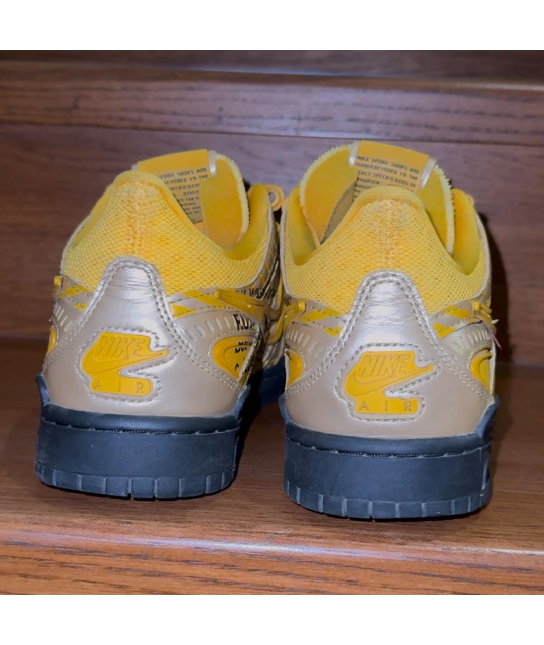 NIKE X OFF-WHITE Желтые низкие кроссовки / кеды из лакированной кожи, фото 4