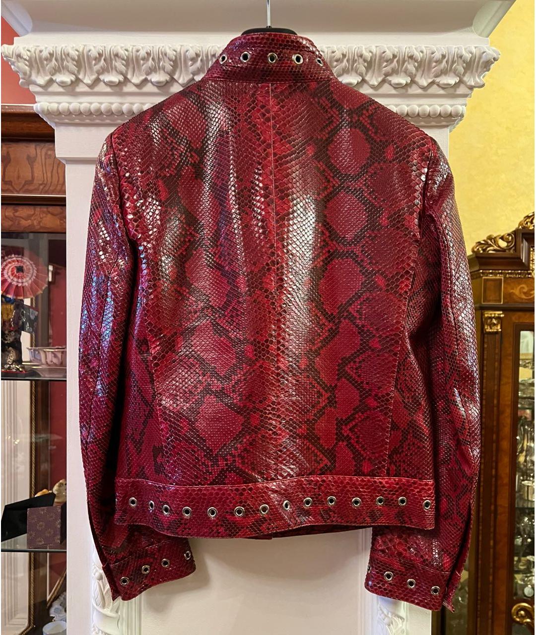 GUCCI Бордовая куртка из экзотической кожи, фото 2