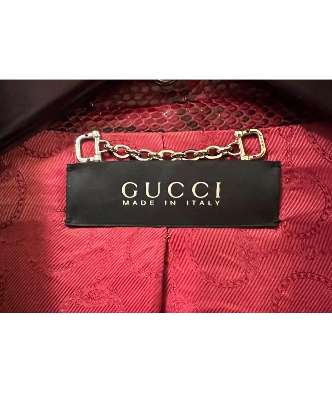 GUCCI Бордовая куртка из экзотической кожи, фото 3