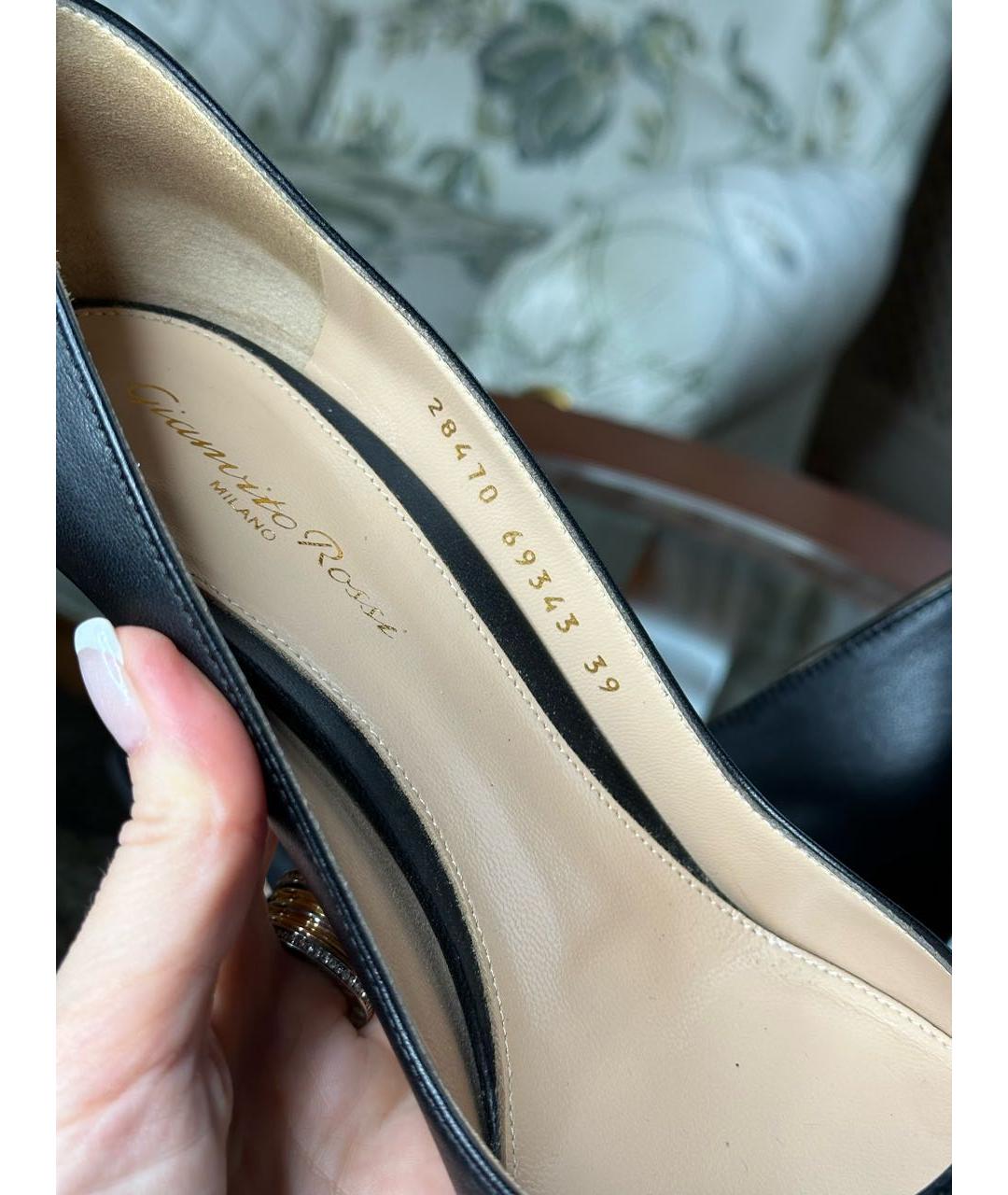 GIANVITO ROSSI Черные кожаные туфли, фото 3