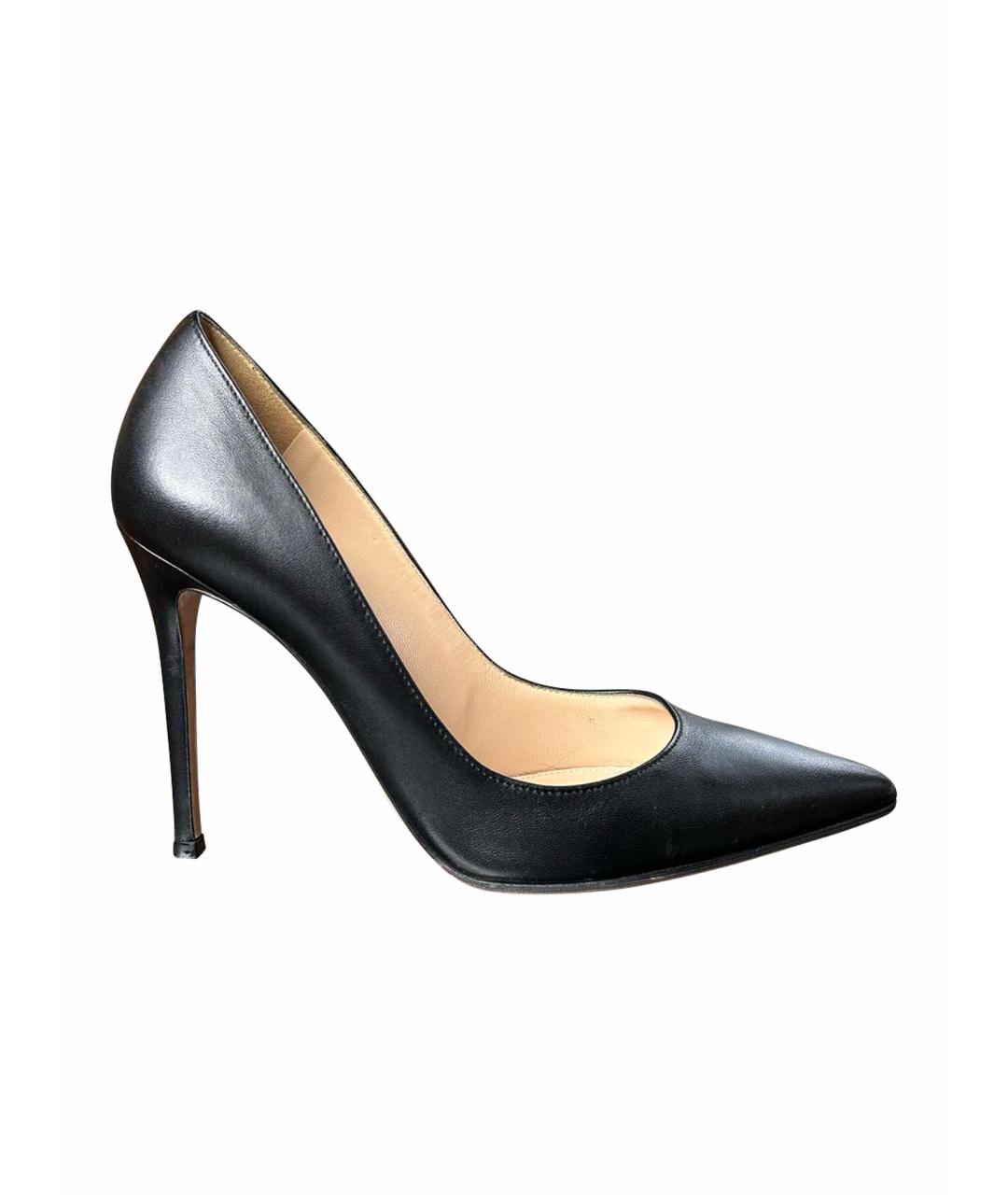 GIANVITO ROSSI Черные кожаные туфли, фото 1