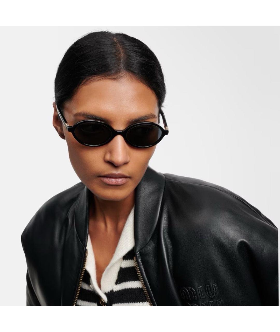 MIU MIU Черные пластиковые солнцезащитные очки, фото 4