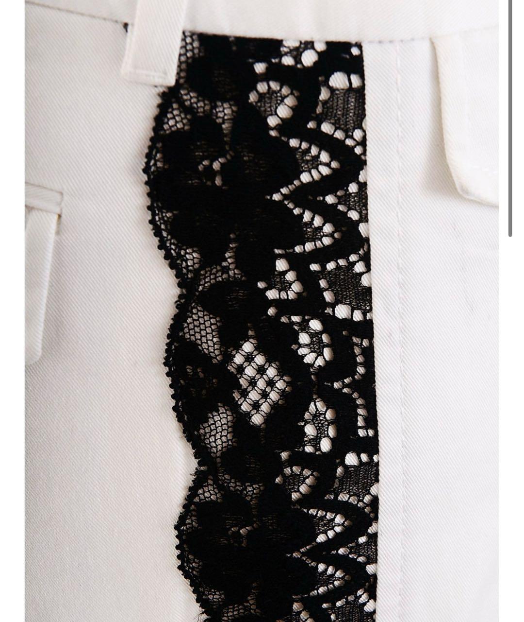 DOLCE&GABBANA Белые хлопко-эластановые прямые брюки, фото 4