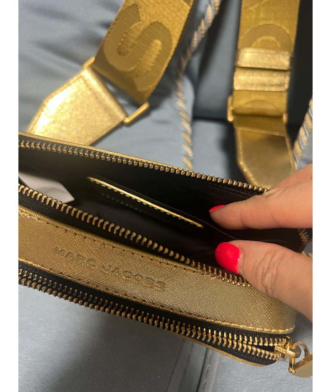 MARC JACOBS Золотая кожаная сумка через плечо, фото 4
