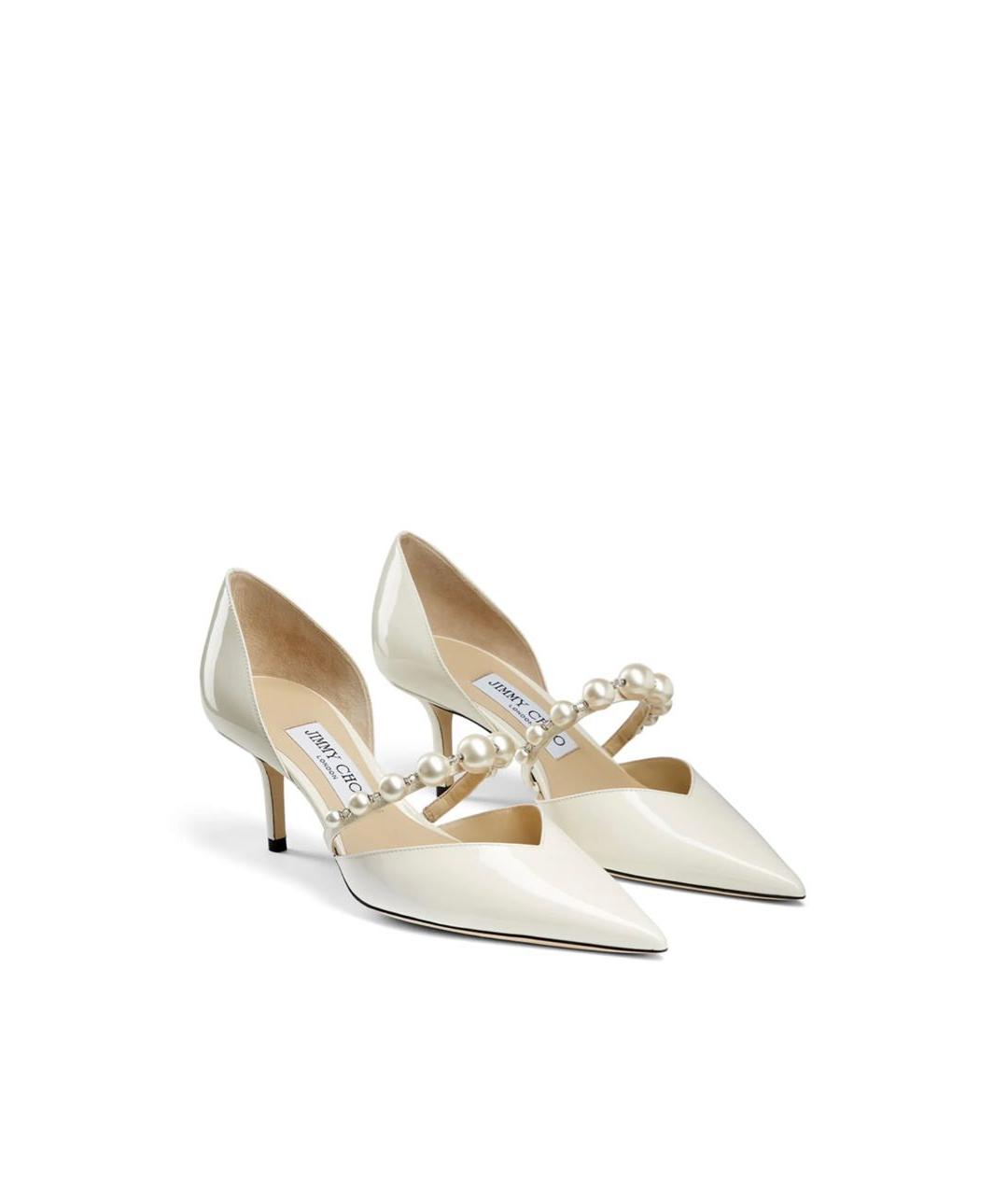 JIMMY CHOO Бежевые туфли из лакированной кожи, фото 3
