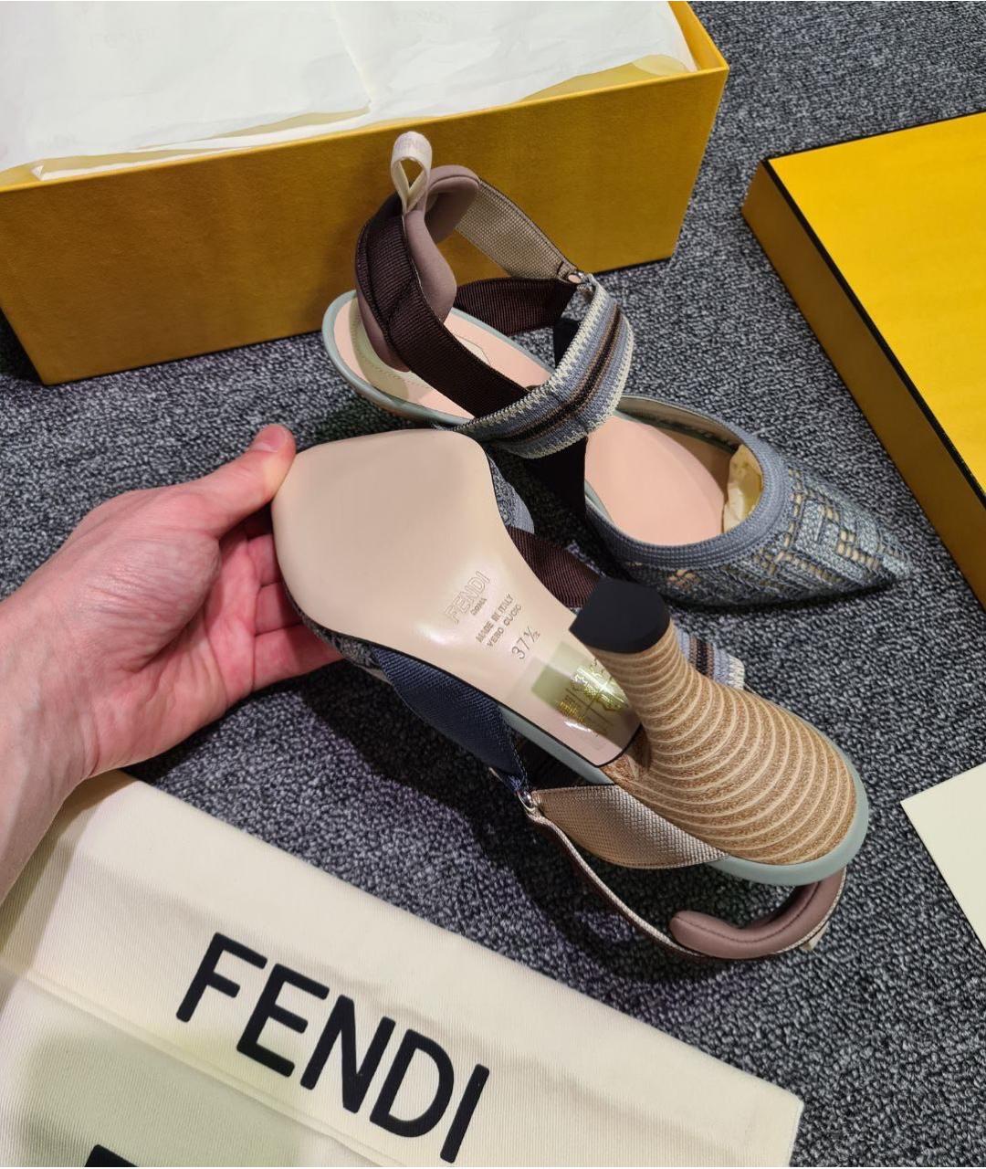 FENDI Мульти текстильные туфли, фото 7