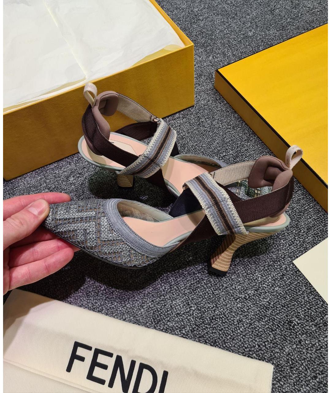 FENDI Мульти текстильные туфли, фото 6
