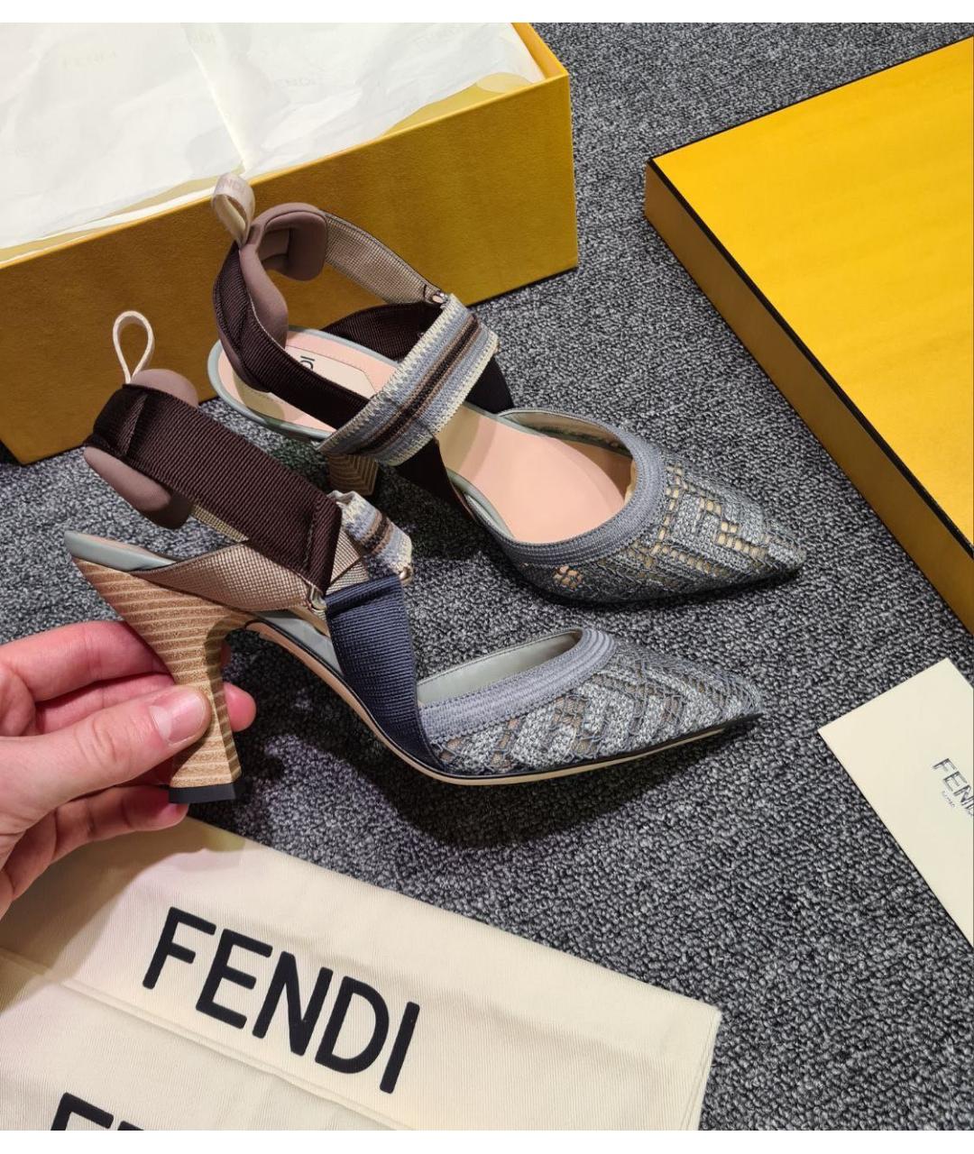 FENDI Мульти текстильные туфли, фото 3