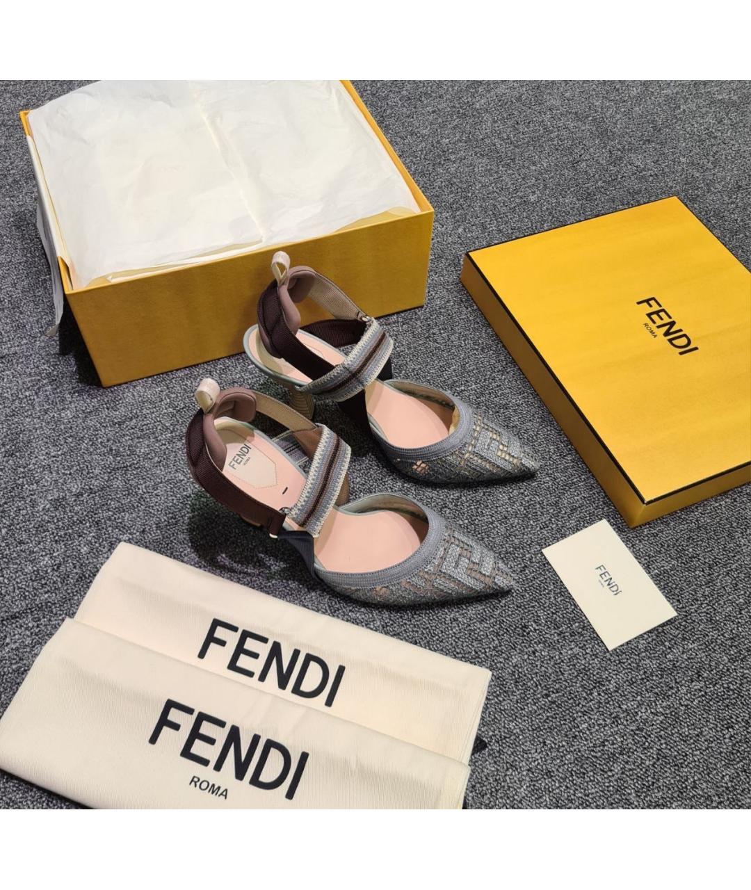 FENDI Мульти текстильные туфли, фото 2