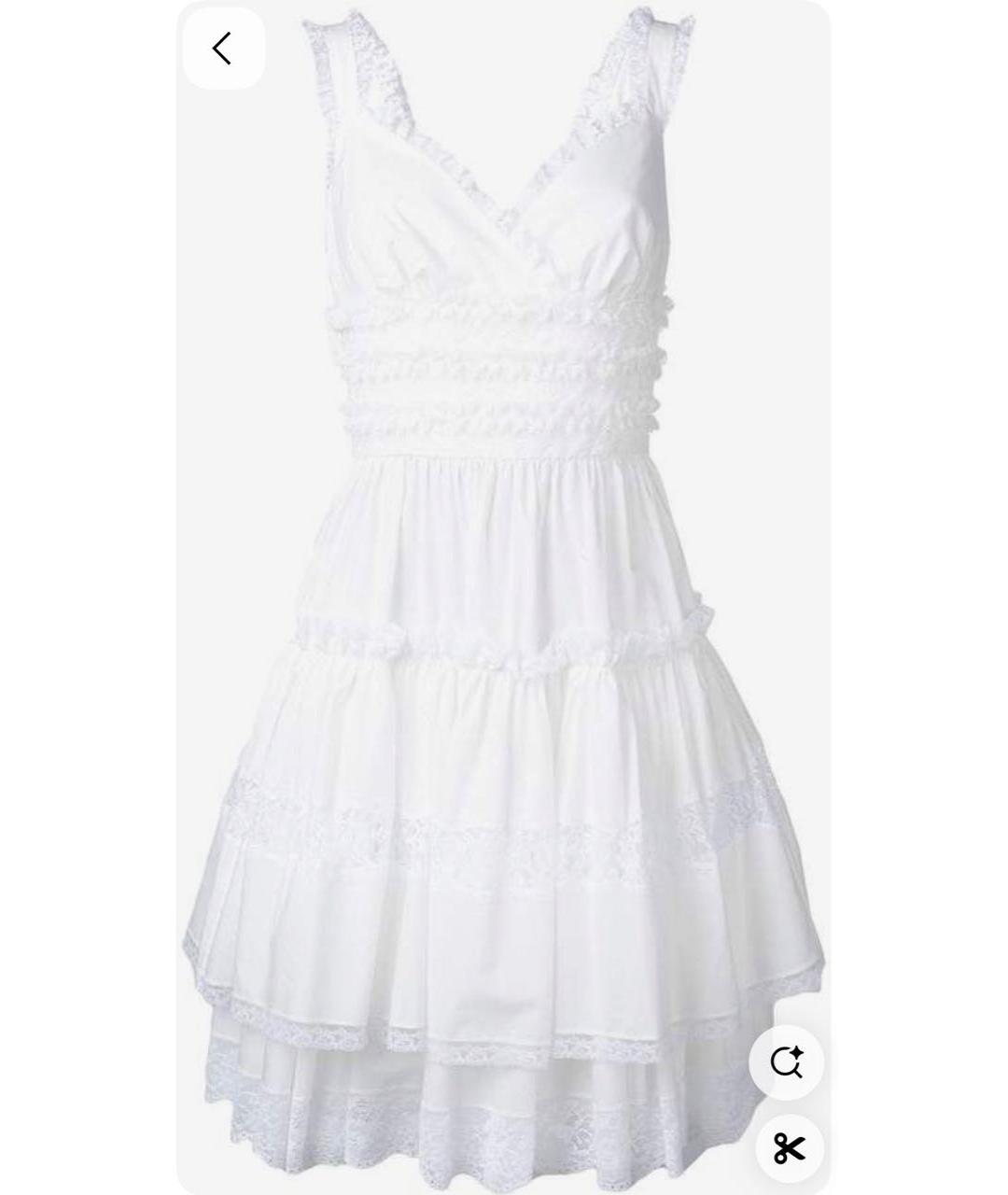 DOLCE&GABBANA Белое хлопко-эластановое повседневное платье, фото 8