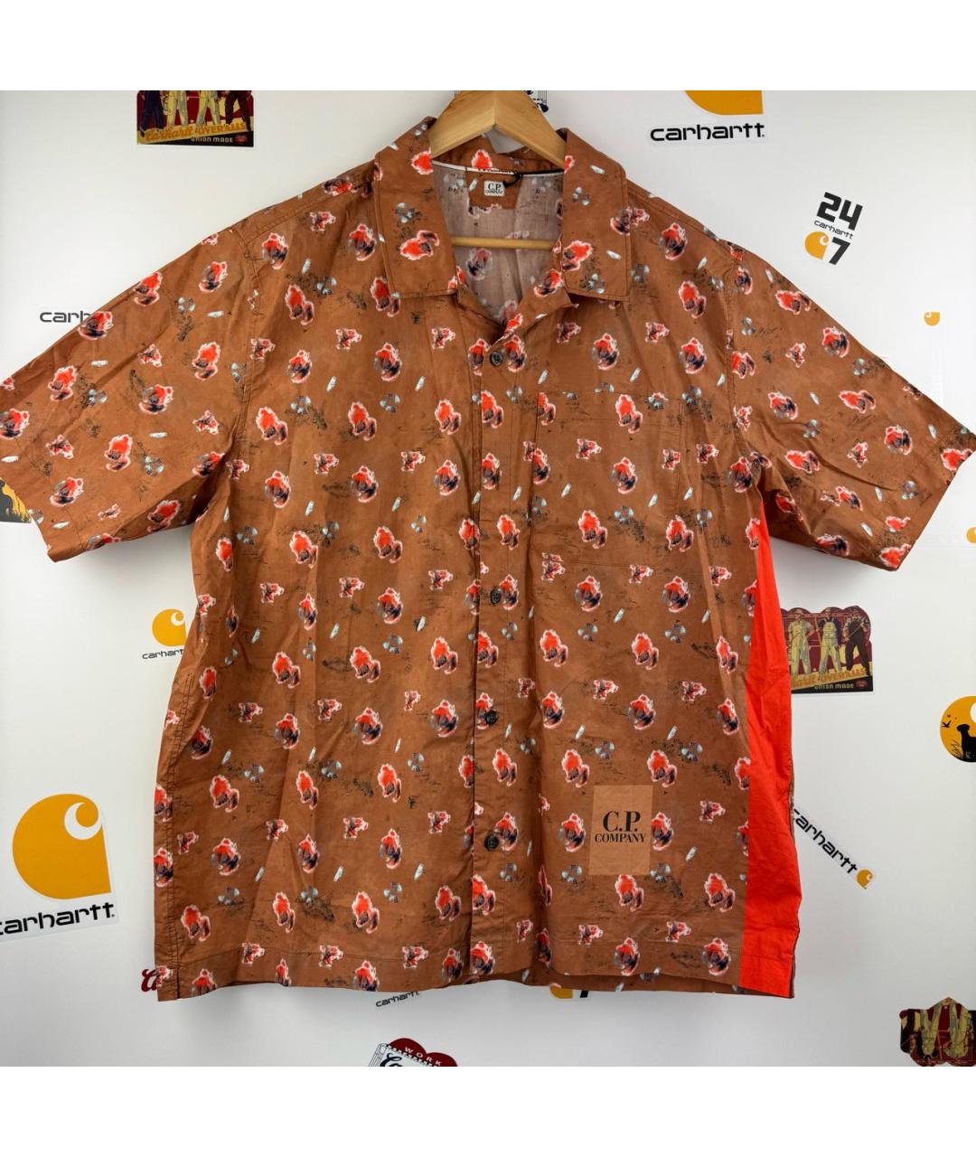 CP COMPANY Коричневая хлопковая кэжуал рубашка, фото 7