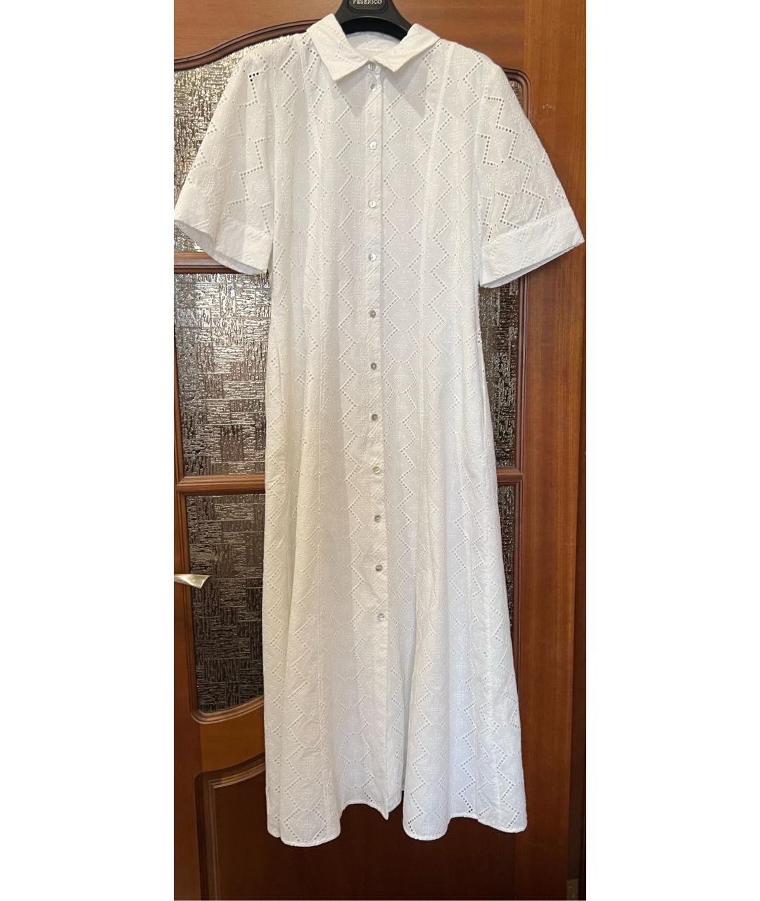 MAX MARA Белое хлопковое платье, фото 2