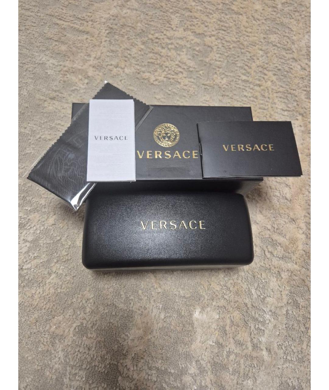 VERSACE Коричневые металлические солнцезащитные очки, фото 4