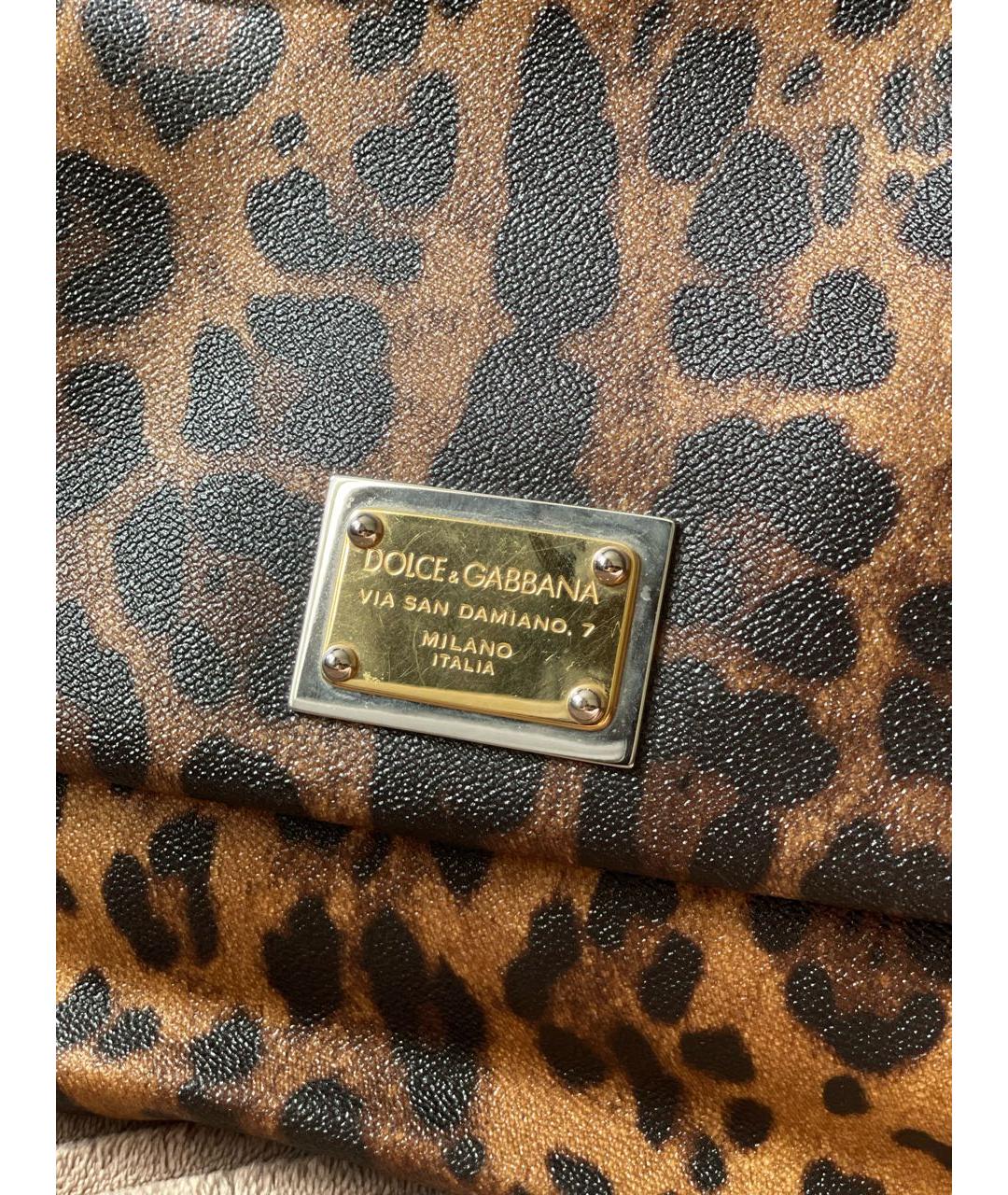 DOLCE&GABBANA Коричневая кожаная сумка с короткими ручками, фото 2