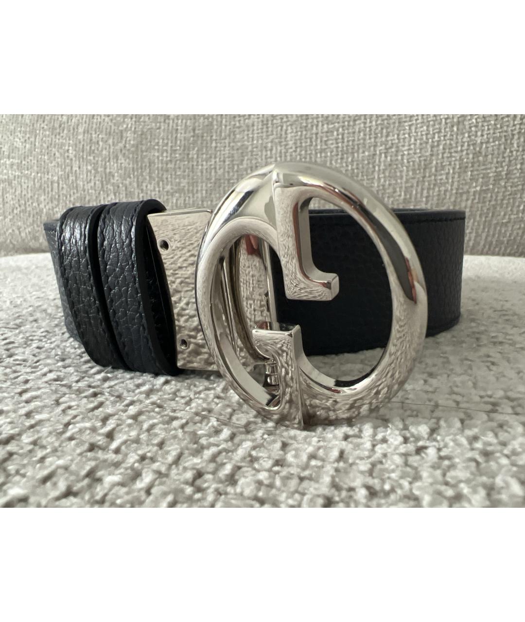 GUCCI Черный кожаный ремень, фото 5