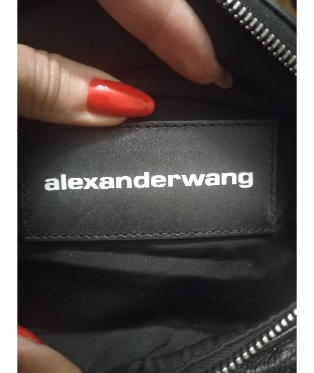 ALEXANDER WANG Черная кожаная поясная сумка, фото 8