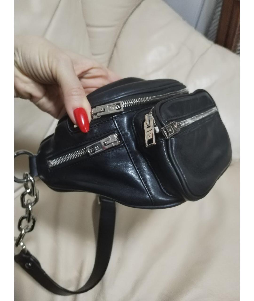 ALEXANDER WANG Черная кожаная поясная сумка, фото 2