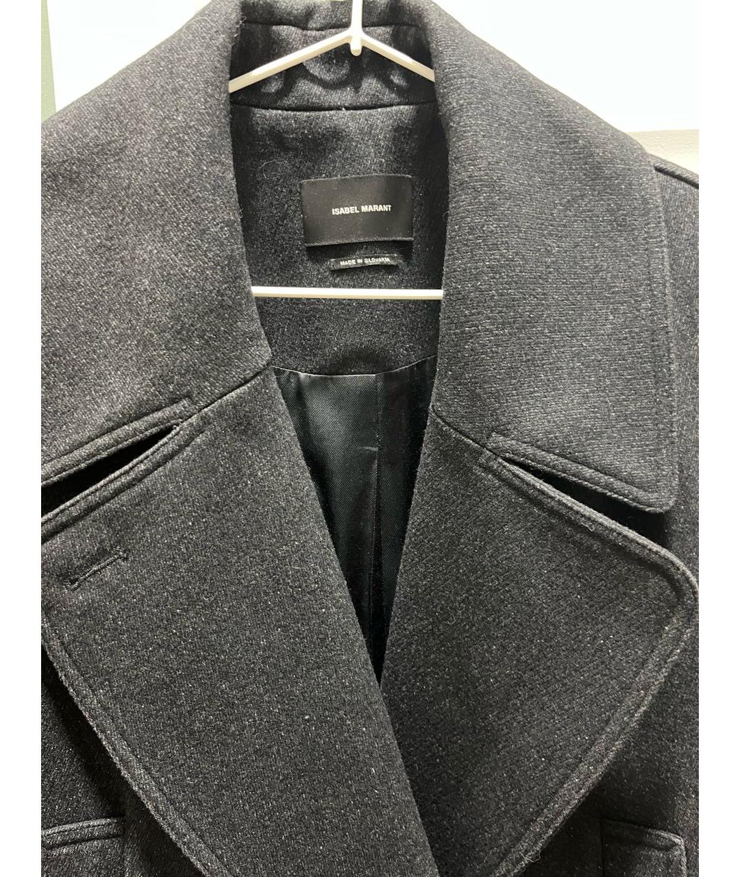 ISABEL MARANT Черное шерстяное пальто, фото 4