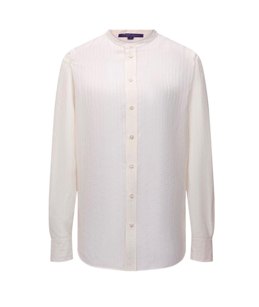 RALPH LAUREN PURPLE LABEL Белая шелковая блузы, фото 1