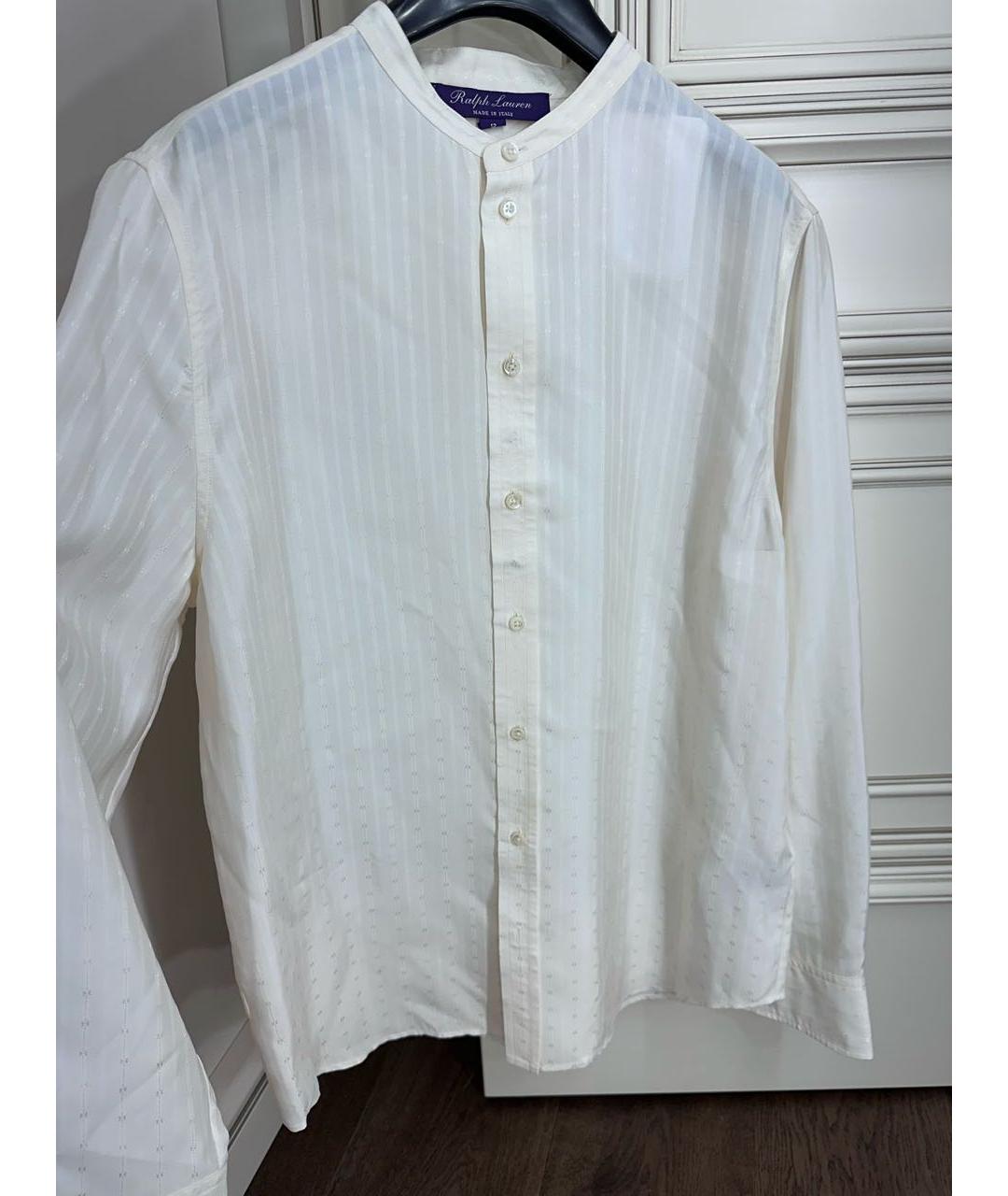 RALPH LAUREN PURPLE LABEL Белая шелковая блузы, фото 3