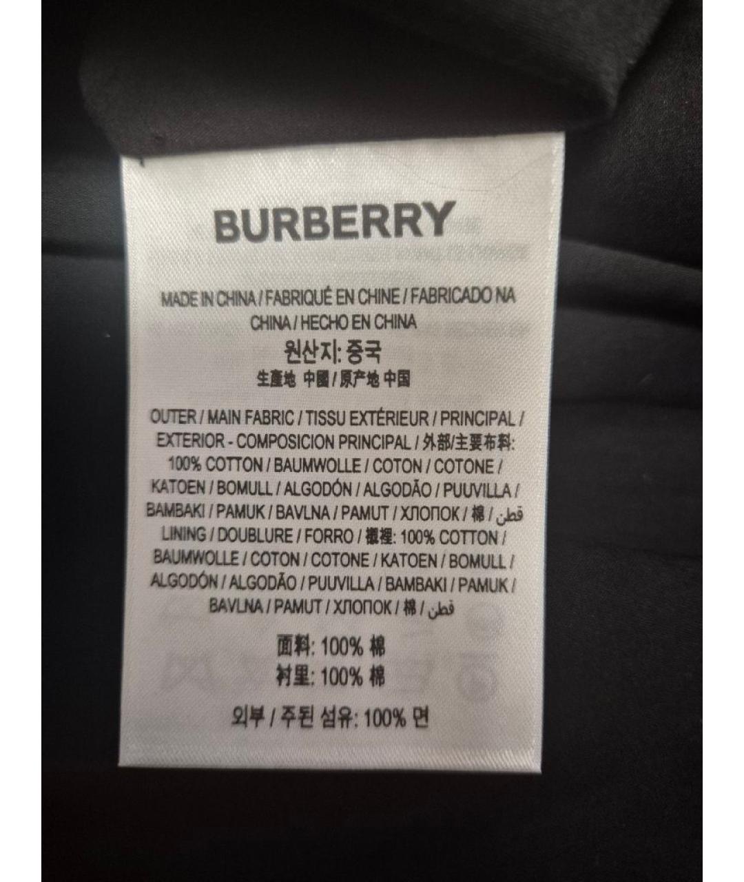 BURBERRY Черный хлопковый сарафан, фото 7