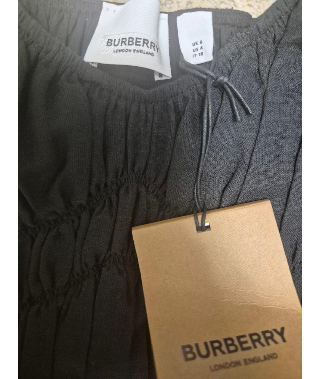 BURBERRY Черный хлопковый сарафан, фото 5