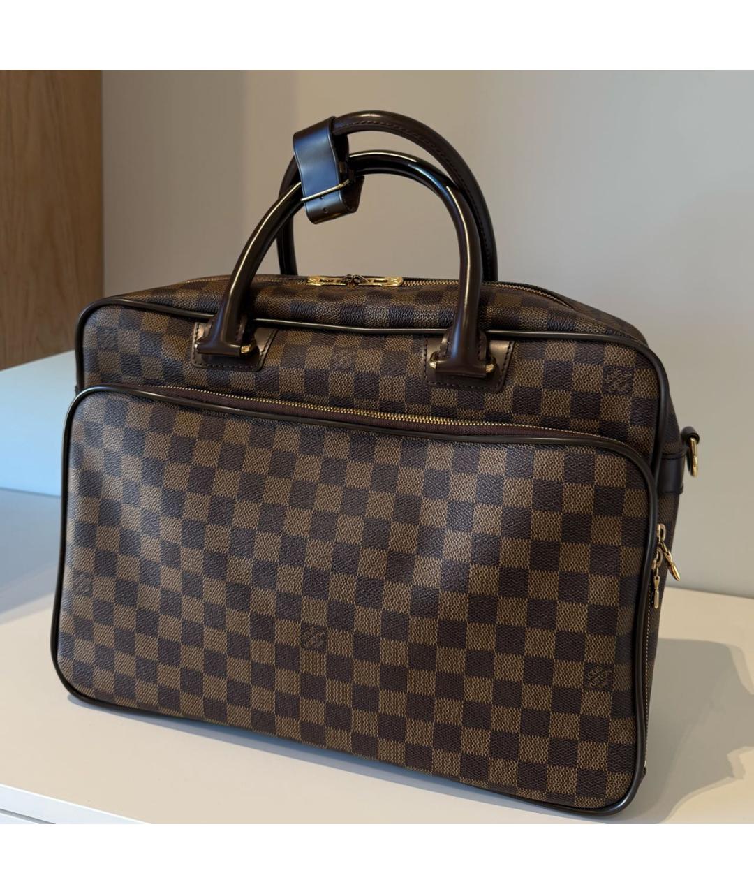 LOUIS VUITTON Коричневый кожаный портфель, фото 2