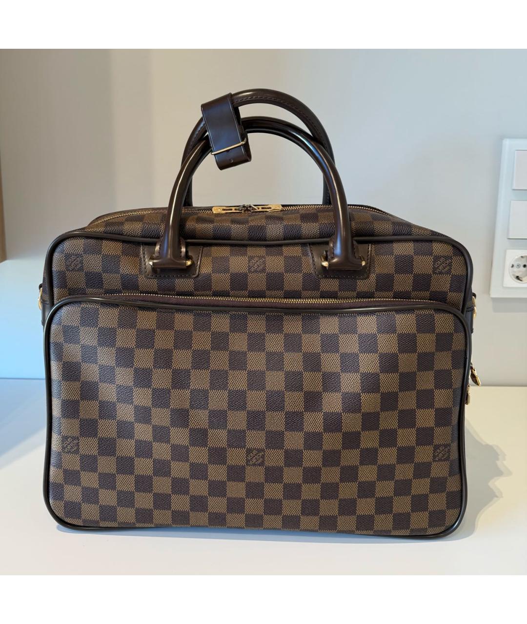 LOUIS VUITTON Коричневый кожаный портфель, фото 8