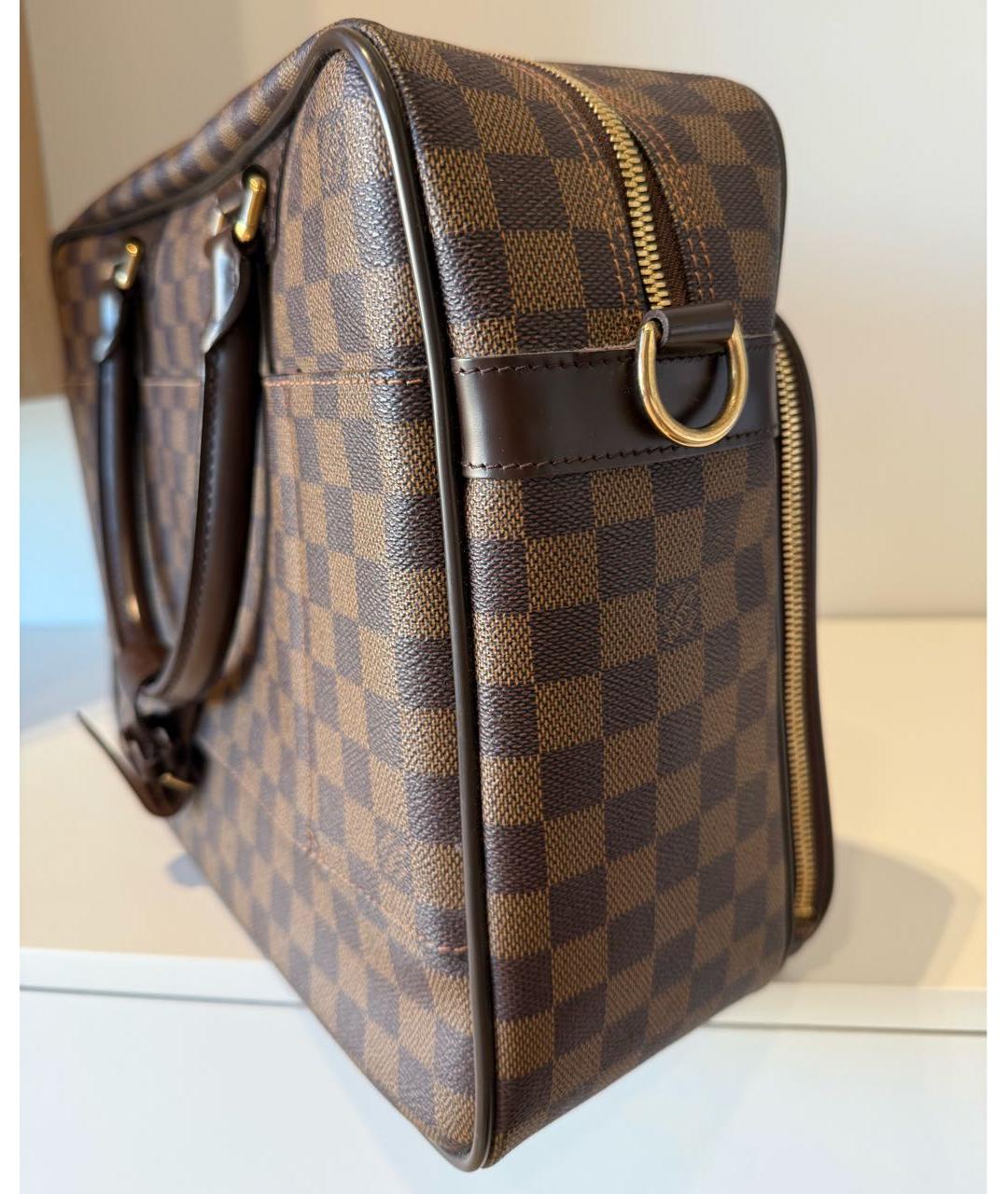 LOUIS VUITTON Коричневый кожаный портфель, фото 7