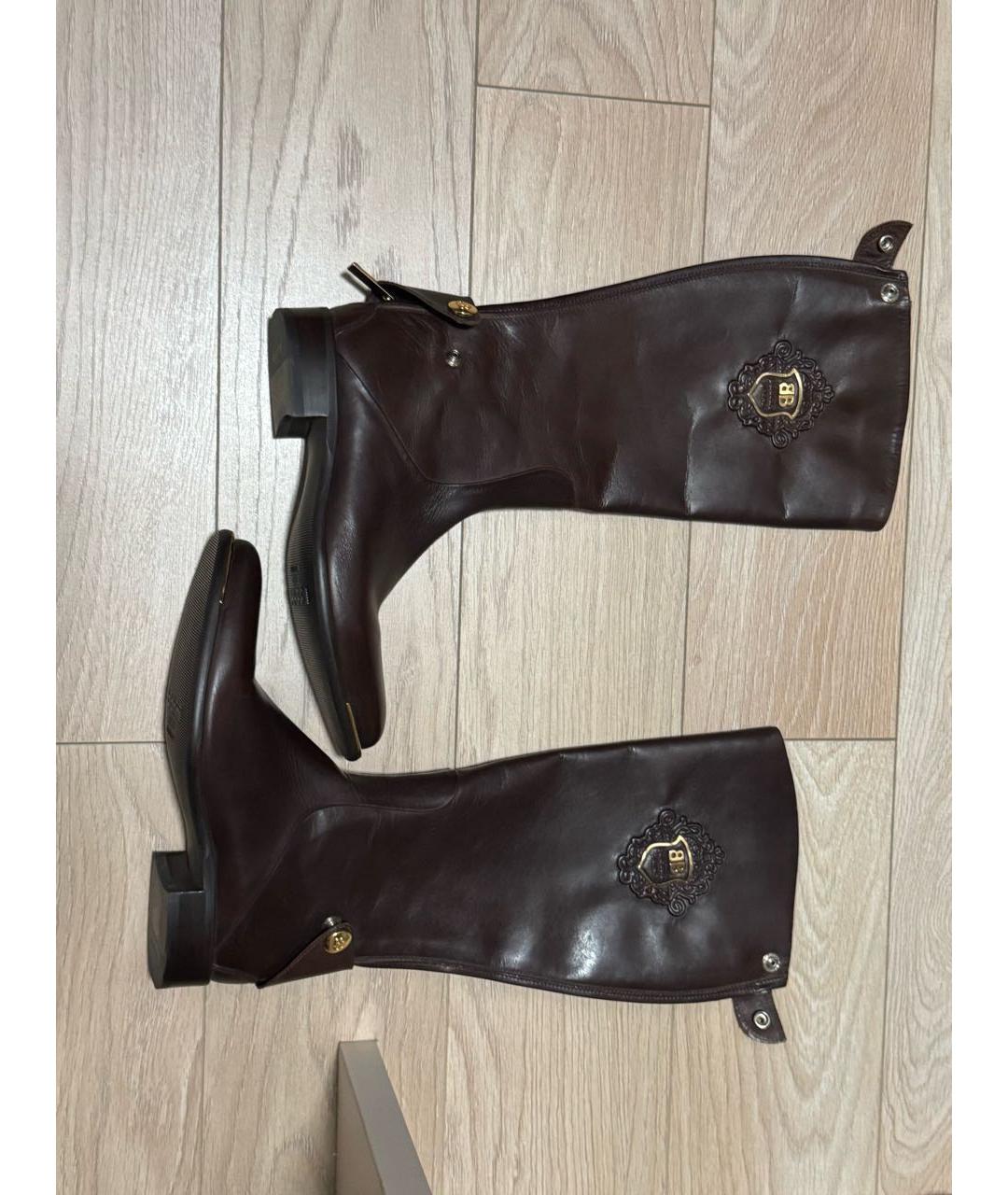 BALENCIAGA Коричневые кожаные сапоги, фото 2