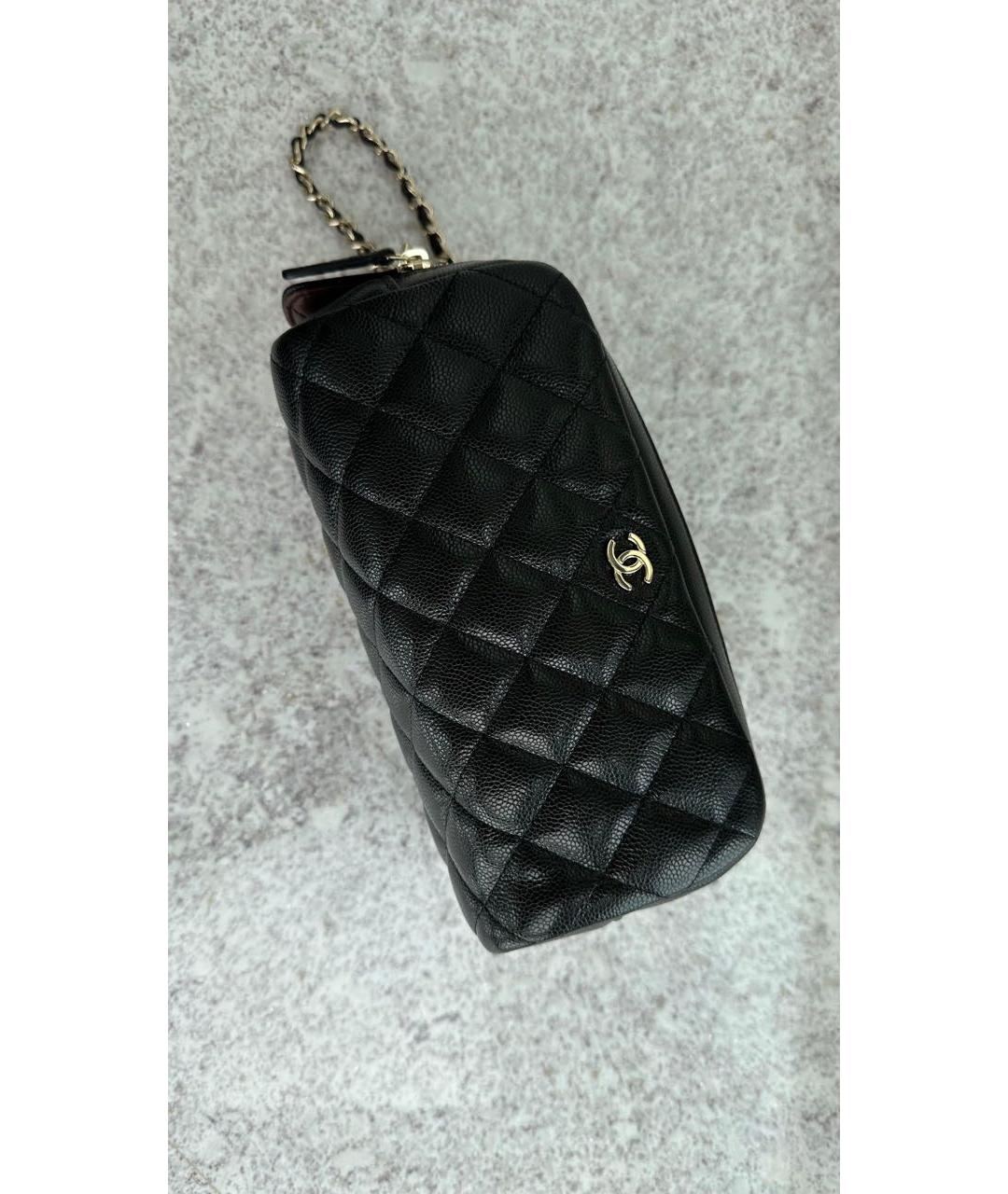 CHANEL Черная кожаная косметичка, фото 3