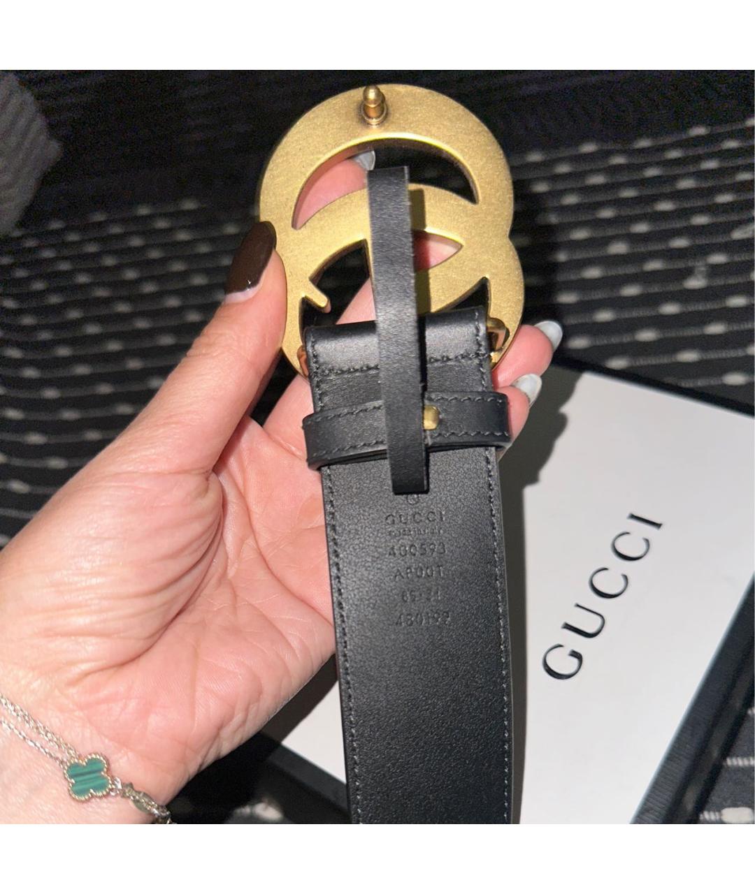 GUCCI Черный ремень из искусственной кожи, фото 3