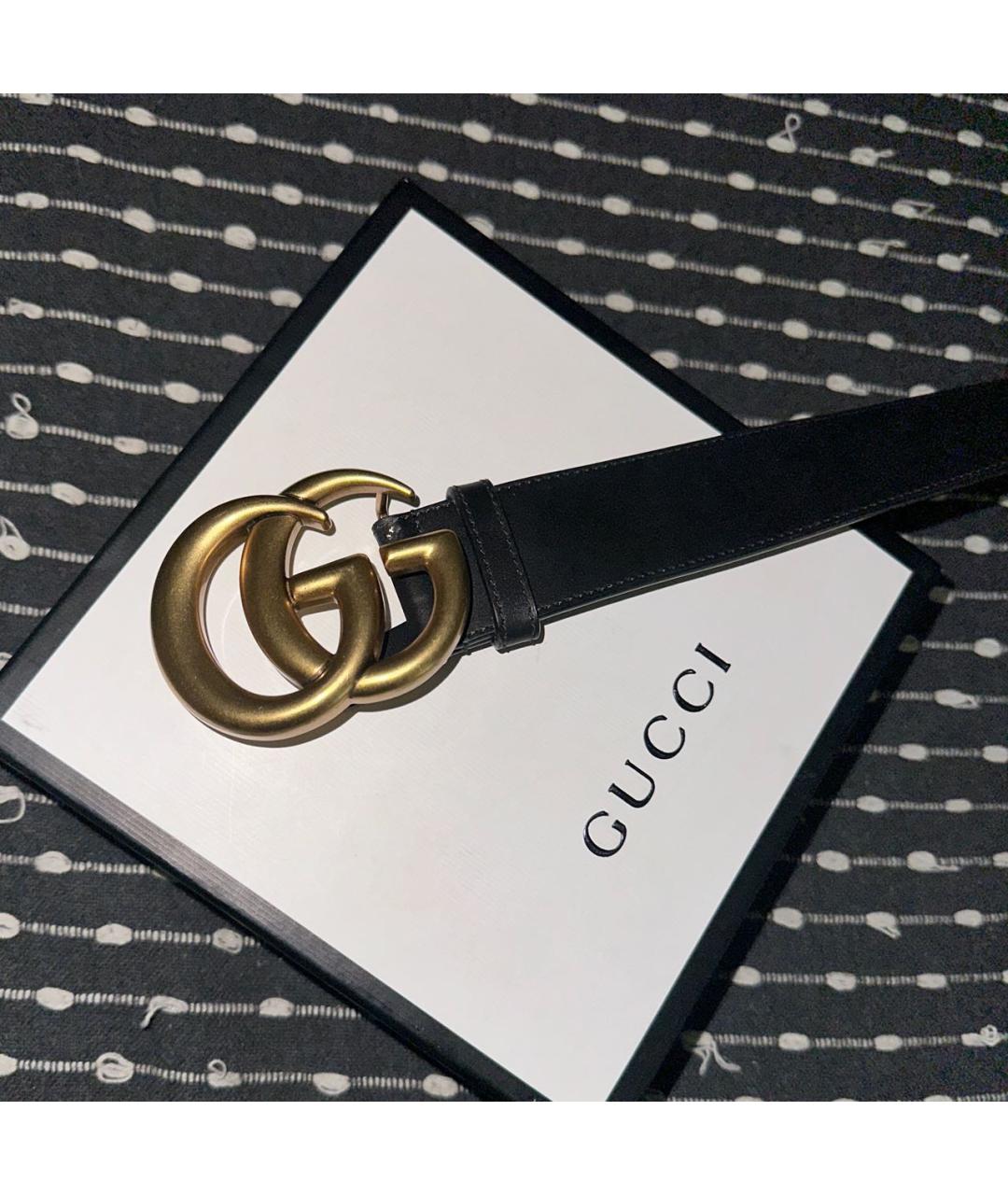 GUCCI Черный ремень из искусственной кожи, фото 2